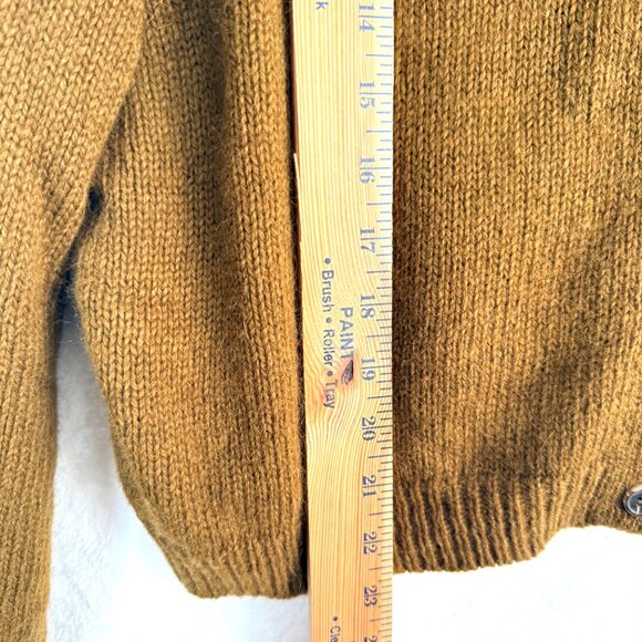 JOA Angora Blend Back Button Relaxed Crew Boxy Cropped Sweater S Green Brown - Picture 6 of 6